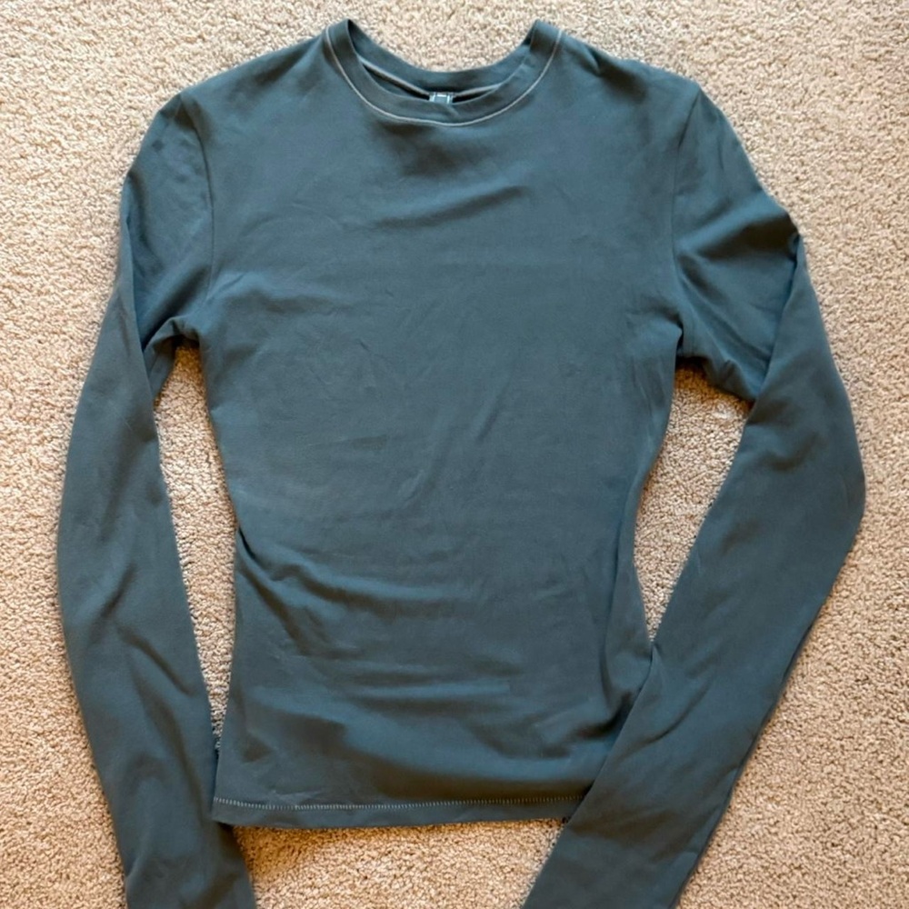Skims Cotton Jersey Long Sleeve Tee Shirt
